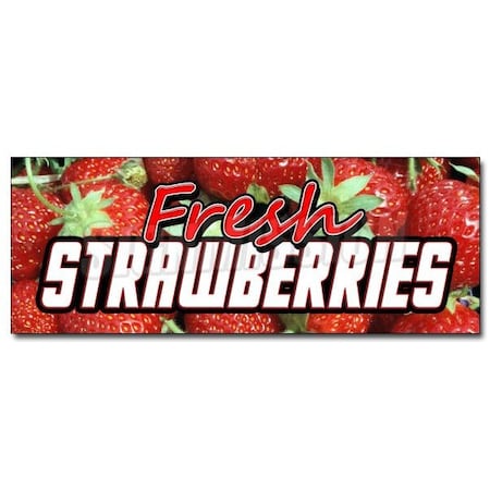 Signmission FRESH STRAWBERRIESsticker fruit stand cart berries shortcake produce, D-12 Fresh Straw Berries D-12 Fresh Straw Berries